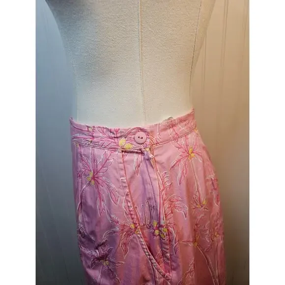 Lilly Pulitzer Vintage Pink Palm Tree Skirt Women's Size 6 Tropical Beach Resort - Picture 7 of 12
